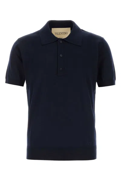 Valentino Garavani Midnight Blue Wool Polo Shirt