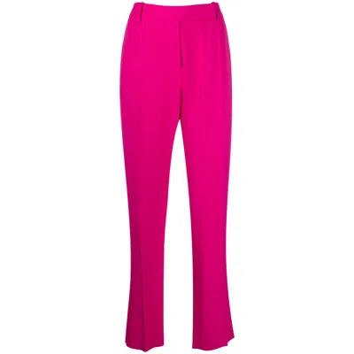Valentino Garavani Mid-rise Straight Trousers In Pink