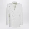 Valentino Garavani Milk-colored Double-breasted Jacket In In White