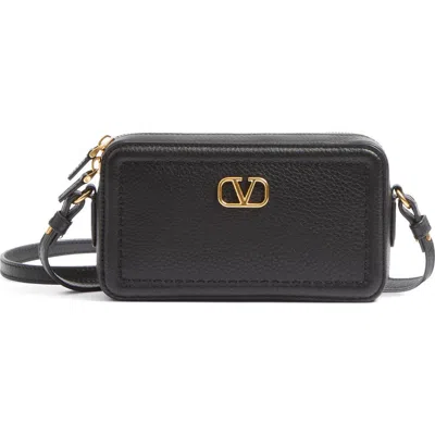 Valentino Garavani Alltime Mini Leather Camera Crossbody Bag In Nero