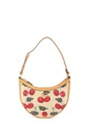 Valentino Vlogo Signature Mini Cherries Jacquard Shoulder Bag In Multicolor