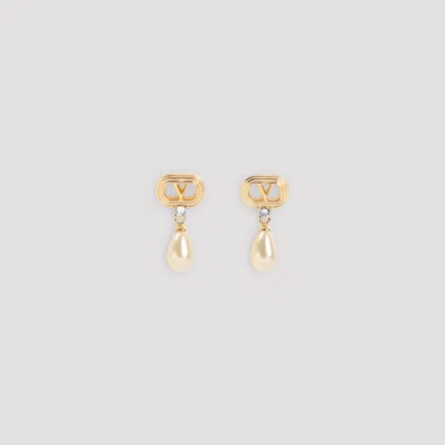 Valentino Garavani Mini Brass Earrings For Women In Metallic