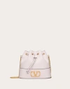 Valentino Garavani Mini Bucket Bag In Nappa With Vlogo Signature Chain Woman Mauve Uni In Burgundy