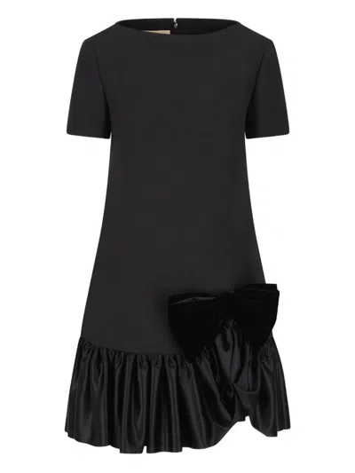 Valentino Garavani Mini Dress In Crepe Couture In Black
