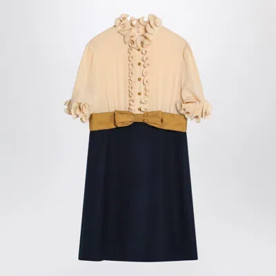 VALENTINO VALENTINO GARAVANI MINI DRESS WITH RUFFLES AND BOW IN