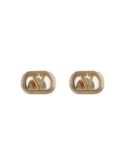 Valentino Garavani Ovalette Earrings In Metal In Gold