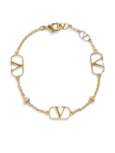 Valentino Garavani Mini Gold-tone Chain With Knurled Sphere And Signature Detail