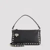 Valentino Rockstud Small Black Grainy Leather Crossbody Bag In Black