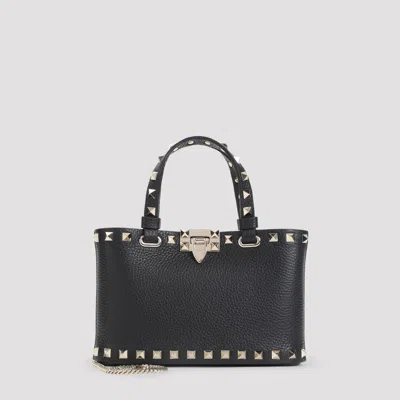 Valentino Garavani Mini Handbag With Grained Leather Finish - 19cm X 12cm X 5cm In Black