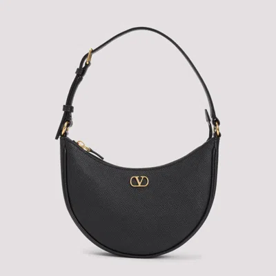 Valentino Garavani Mini Hobo Handbag V Logo Signature 20cm In Black