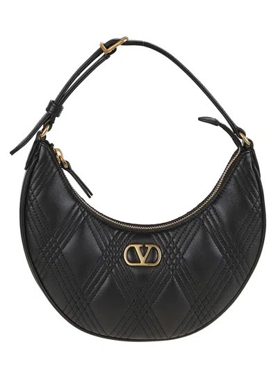 Valentino Garavani Mini Hobo Quiltie 67 In Nappa In Black