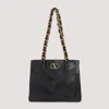 Valentino Garavani  Garavani Laseine Shopping Bag In Nappa Leather With A Chevron Pattern W In Black