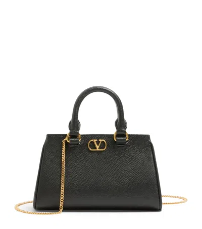 Valentino Garavani Mini Leather Vlogo Signature Top-handle Bag In Purple