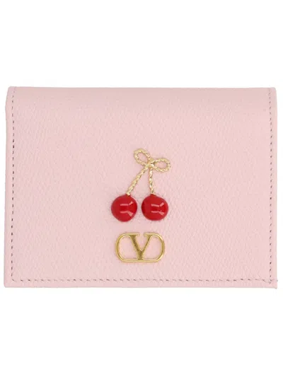 Valentino Garavani Mini Leather Wallet In Pink