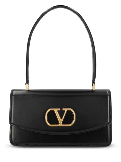 Valentino Garavani Mini Luxe Handbag With Antique Gold Hardware - 14.5 Cm X 25.5 Cm In Black