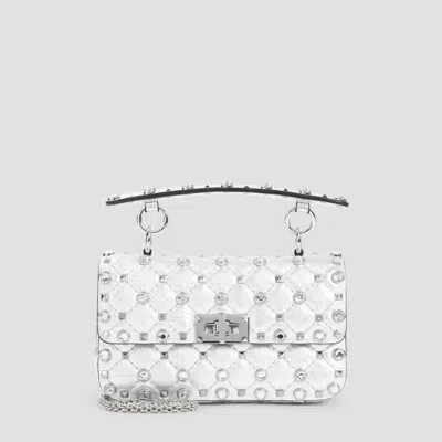 Valentino Garavani Mini Metallic Shoulder Bag - 20cm X 11cm X 6cm In White