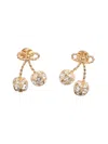 Valentino Womens Oro Crystal Cherryfic Metal And Swarovski Crystal Earrings In Gray