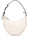 Valentino Garavani White Shoulder Bag With Adjustable Handle And Rockstud Embellishment In Leather W In White