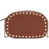 Valentino Garavani Mini Rockstud Leather Crossbody Bag In Brown