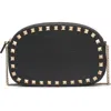 Valentino Garavani Mini Rockstud Leather Crossbody Bag In Black
