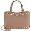 Valentino Garavani Mini Rockstud Leather Top Handle Bag