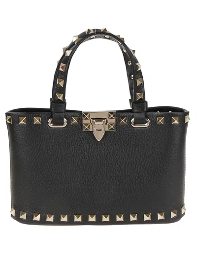 Valentino Garavani Mini Rockstud Shopping Bag In Black