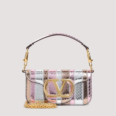 Valentino Garavani Mini Shoulder Handbag In Snake Skin In Multi