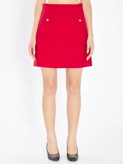 Valentino Garavani Mini Skirt In Crepe Couture In Yellow