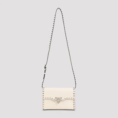 Valentino Garavani Mini Small Studded Shoulder Handbag In Nude & Neutrals
