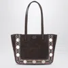 Valentino Garavani Mini Tote Bag Nellcôte In Brown Suede In Multi