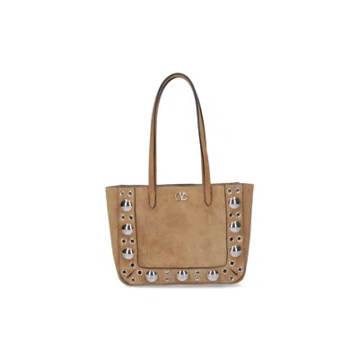 Valentino Garavani Mini Tote Bag Nellcote In Sand