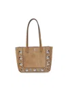 Valentino Eyelet-embellished Suede Tote Bag
