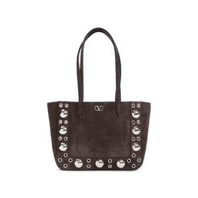 Valentino Garavani Mini Tote Nellcote In Brown