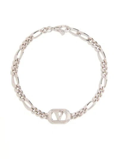 Valentino Garavani Mini Vlogo Hook Closure Accessory - Sizes S, M, L In Silver