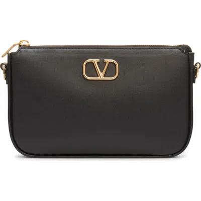 Valentino Garavani Mini Vlogo Leather Shoulder Bag In Nero
