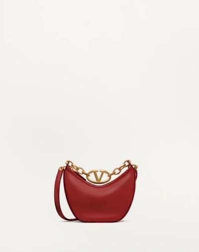 Valentino Garavani Mini Vlogo Moon Hobo Bag In Nappa Leather With Chain Woman Rosso Valentino Uni