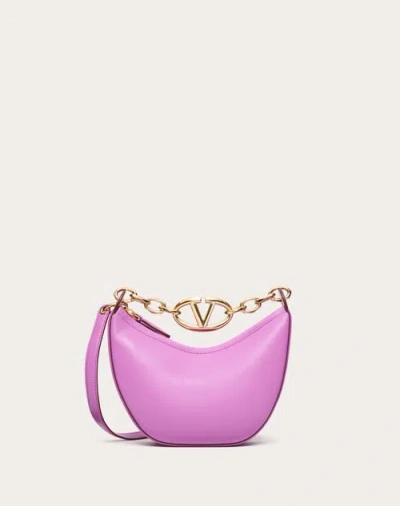 Valentino Garavani Mini Vlogo Moon Hobo Bag In Nappa Leather With Chain Woman Violet Uni