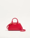 Valentino Garavani Mini Vlogo Signature Bowling Bag In Grainy Calfskin Woman Rouge Pur Uni In Red