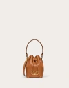 Valentino Garavani Mini Vlogo Signature Bucket Bag In Nappa Leather Woman Almond Uni In Brown