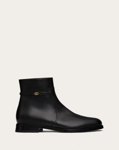 Valentino Garavani Mini Vlogo Signature Calfskin Boot In ブラック