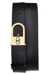 Valentino Garavani Mini Vlogo Signature Leather Belt In Black