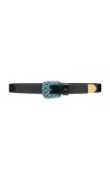 Valentino Garavani Vlogo Signature Brushed Calfskin Belt 30 Mm Woman Black 100 In Black