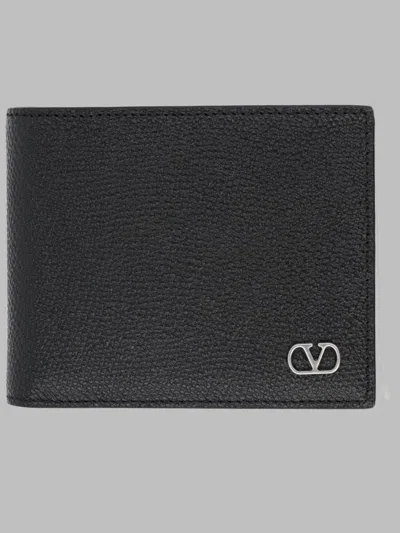 Valentino Garavani Mini Vlogo Signature Leather Wallet 11cm X 9cm X 2cm In Brown