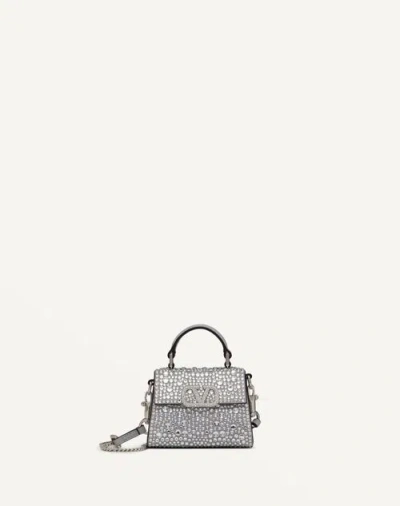 Valentino Garavani Mini Vsling Embroidered Handbag Woman Grey/crystal Uni
