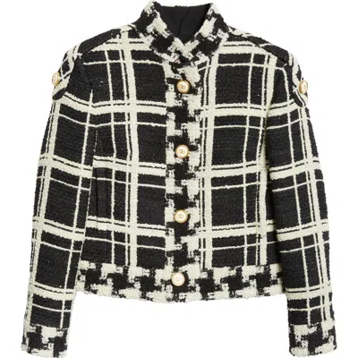 Valentino "macro Check Tweed Jacket For In Black