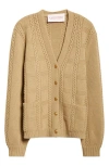 Valentino Garavani Mixed Stitch Virgin Wool Cardigan In New Chinos