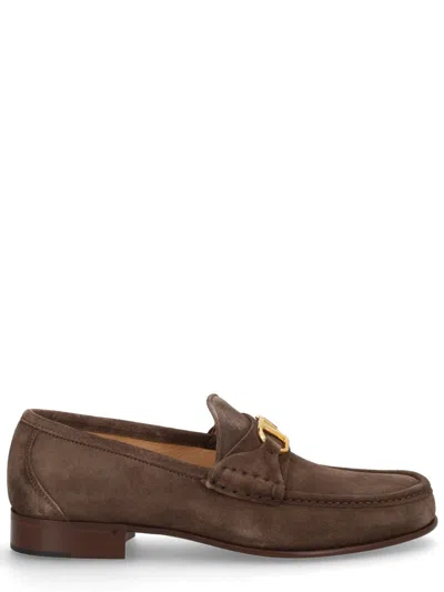 Valentino Garavani Mocassino "vlogo Signature" In Brown