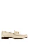 Valentino Garavani Women Ivory Leather Vlogo Loafers In Neutral