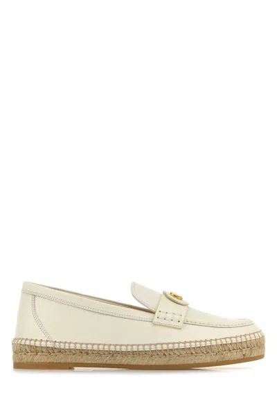 Valentino Garavani White Leather Vlogo Signature Espadrilles