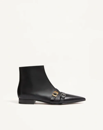 Valentino Garavani Bottines Mockers En Cuir De Veau Homme Noir 43 In Black